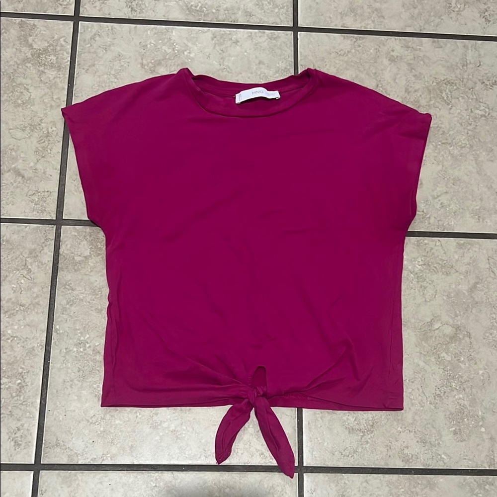 Women's Pink Tie-Front Top